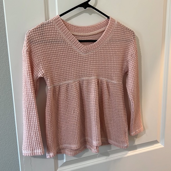 Girls Waffle Knit Top - 7/8 - Picture 5 of 5